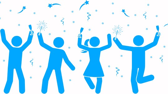 Graphic of people celebrating