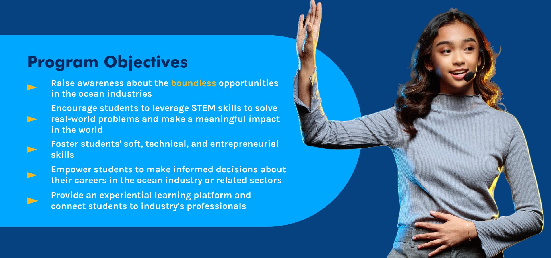 Graphic showing the Brilliant Blue program objectives