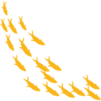 Picture of yellow fish going across the page