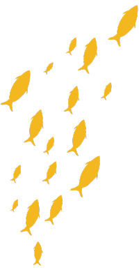 Picture of yellow fish going across the page